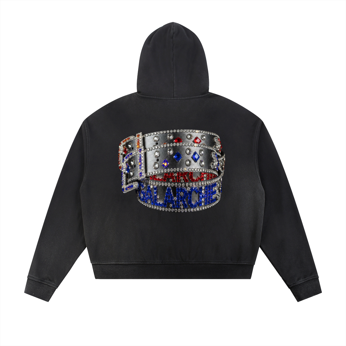 Galarche Belt Raw Edge Fleece Zip Hoodie