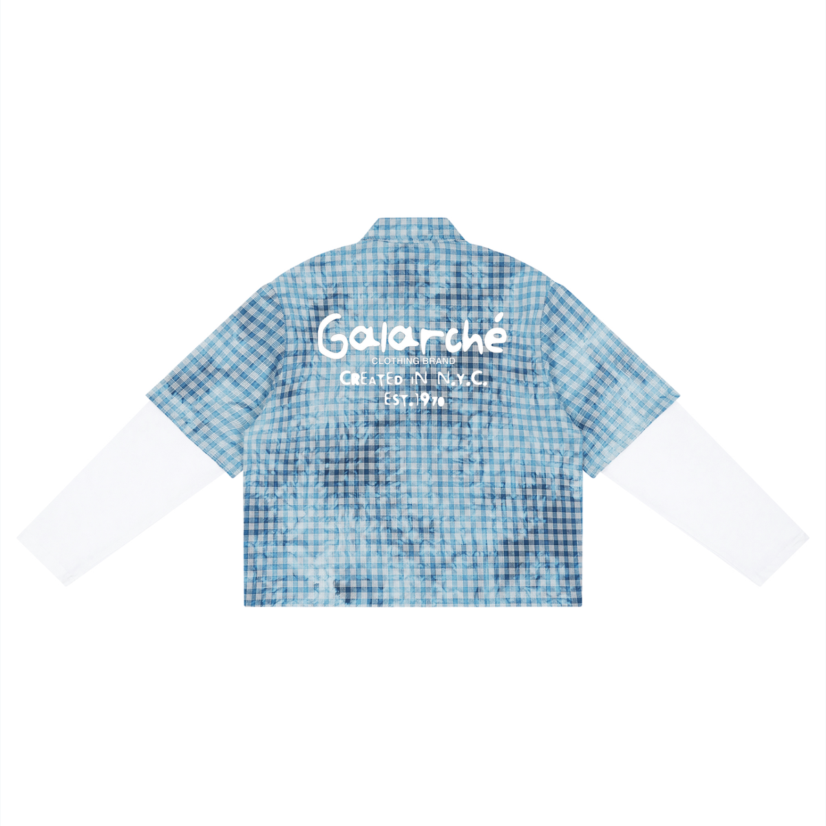 Galarche Vintage Wash Plaid Short Sleeve Shirt
