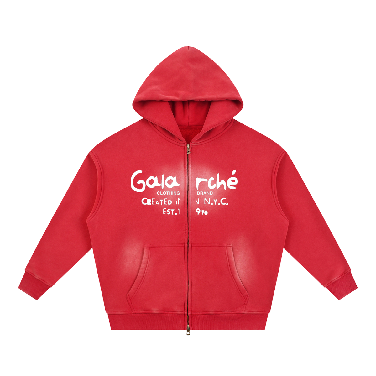 Fire BagBabyXGalarche Two-way Zipper Boxy Fleece Hoodie