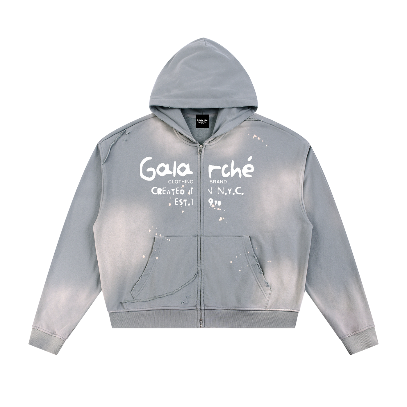Galarche Belt Raw Edge Fleece Zip Hoodie