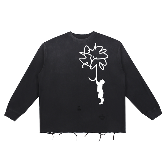 Galarche Umbrella Raw Edge Cotton T-Shirt