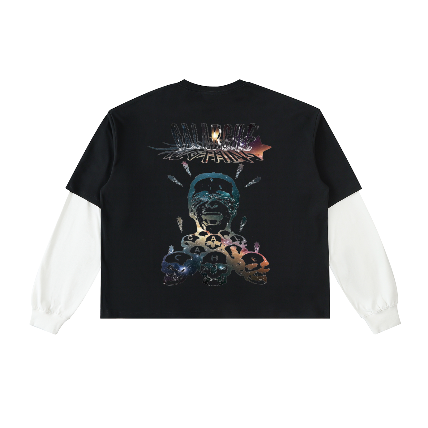 Layered SevenGod Contrast Sleeve Cotton T-Shirt