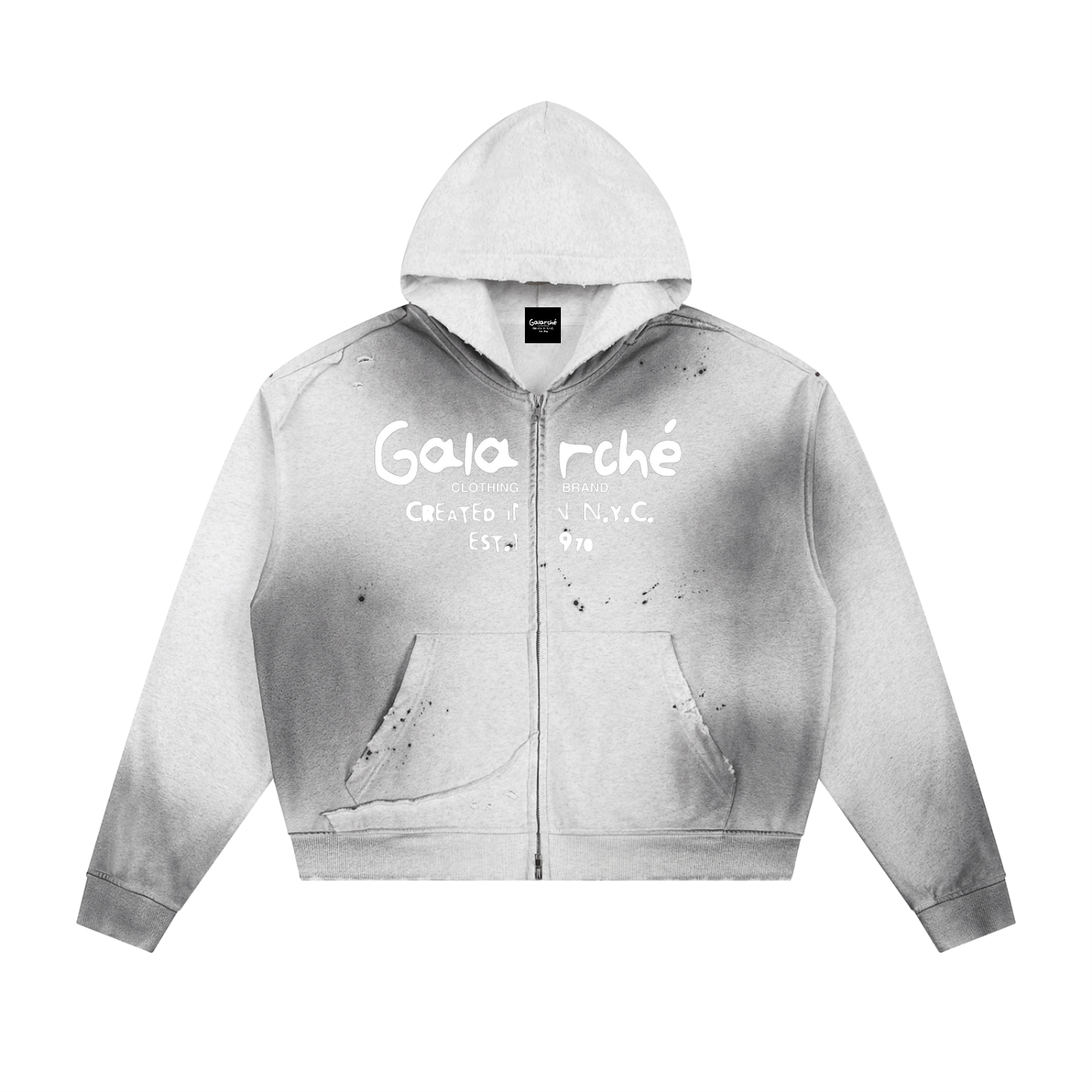 Galarche Belt Raw Edge Fleece Zip Hoodie