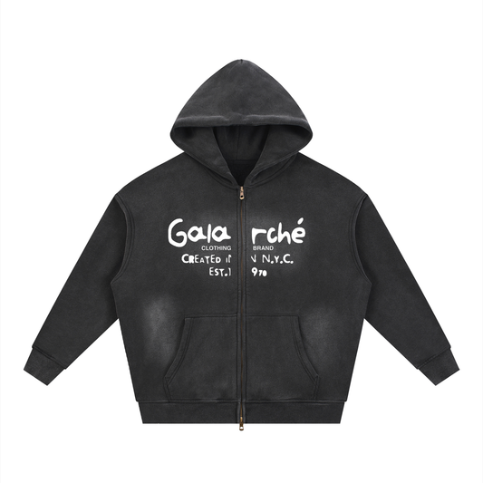 Fire BagBabyXGalarche Two-way Zipper Boxy Fleece Hoodie