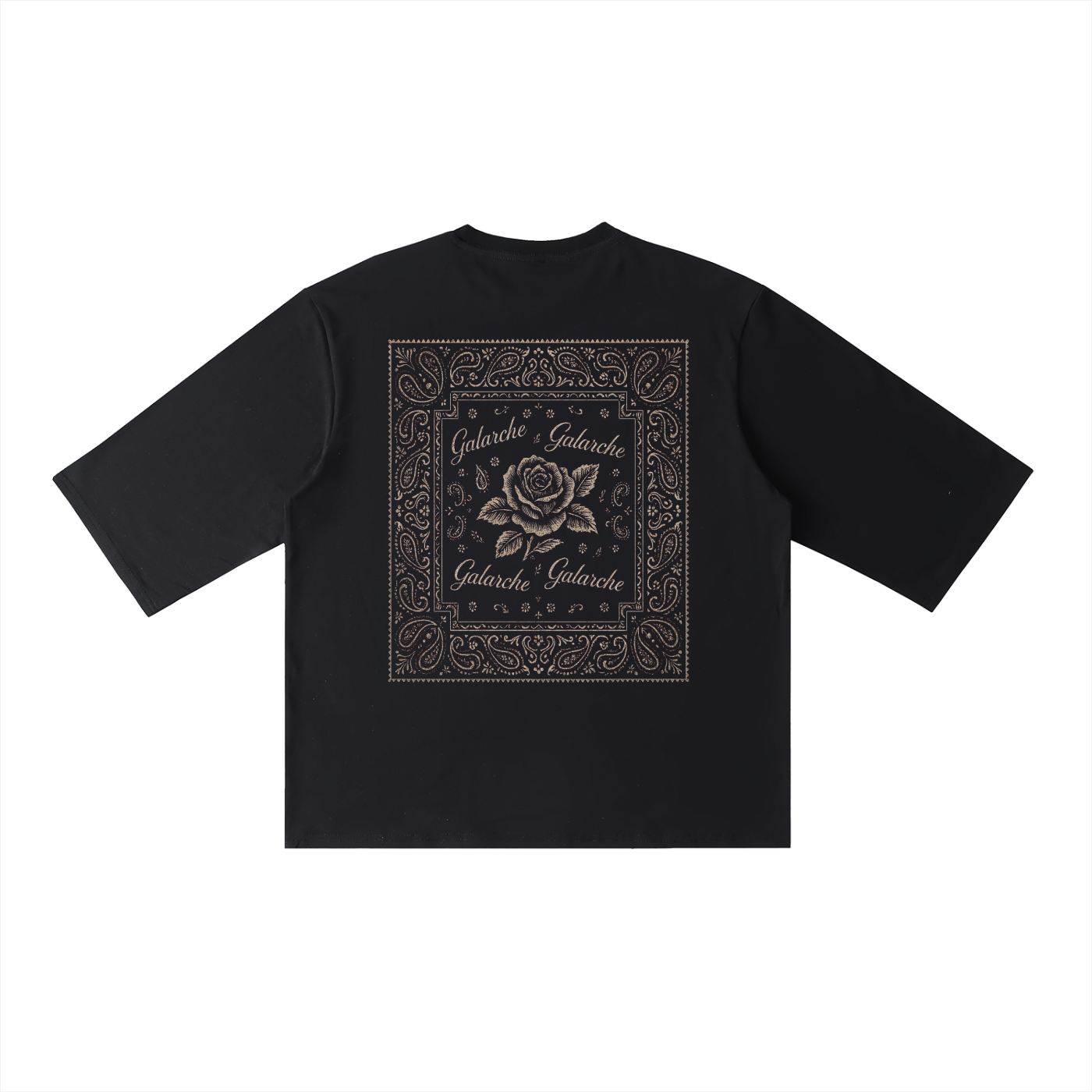 Galarche Stamp Half Sleeve Ribbed T-Shirt