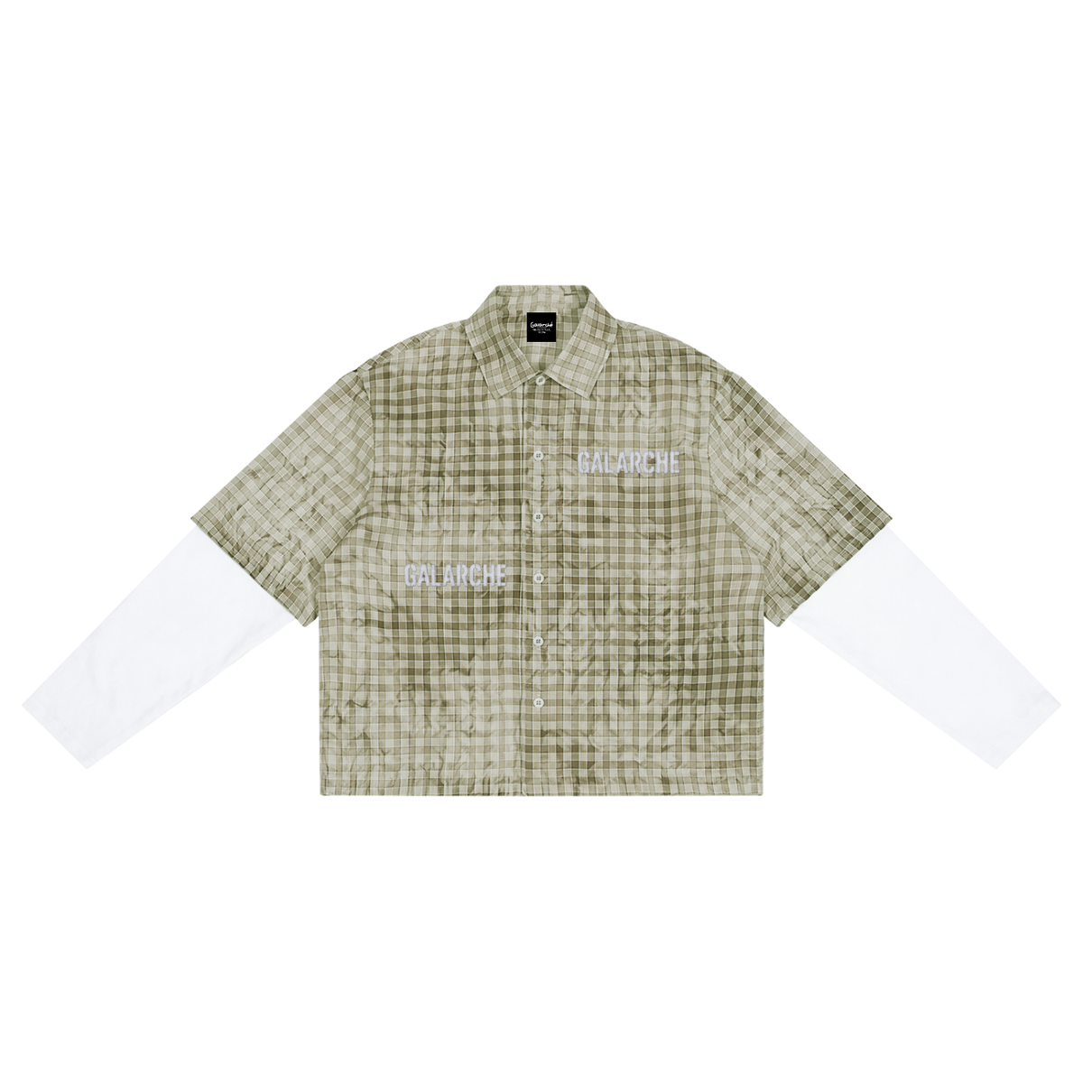 Galarche Vintage Wash Plaid Short Sleeve Shirt