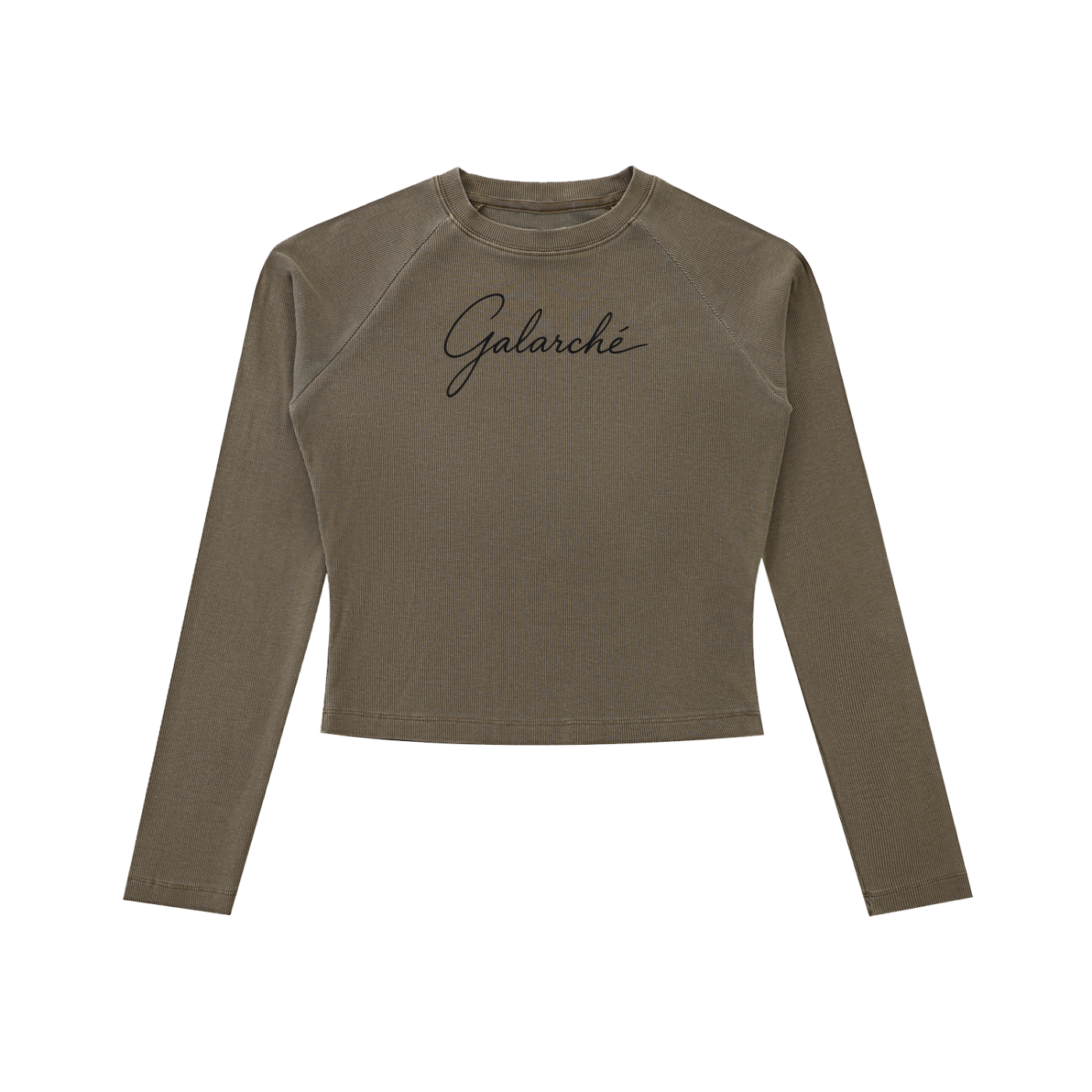 Galarche Script Raglan Long Sleeve Slim T-Shirt