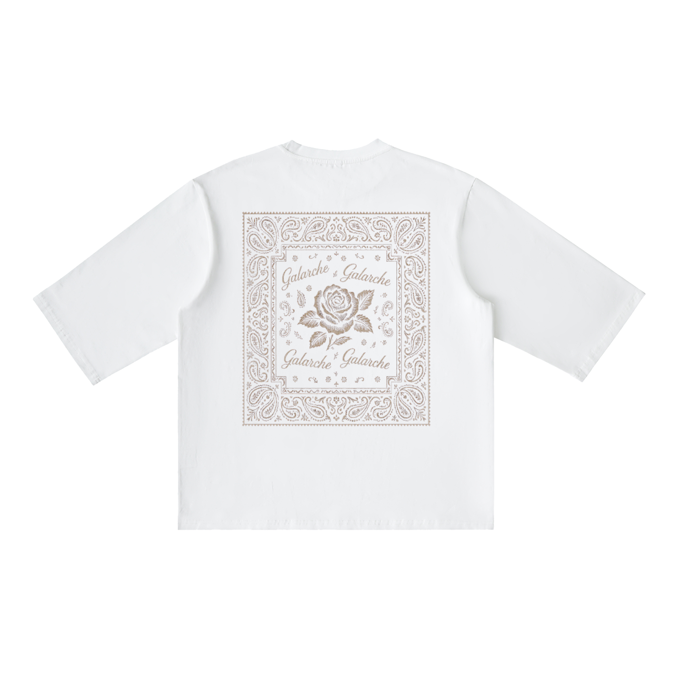 Galarche Stamp Half Sleeve Ribbed T-Shirt