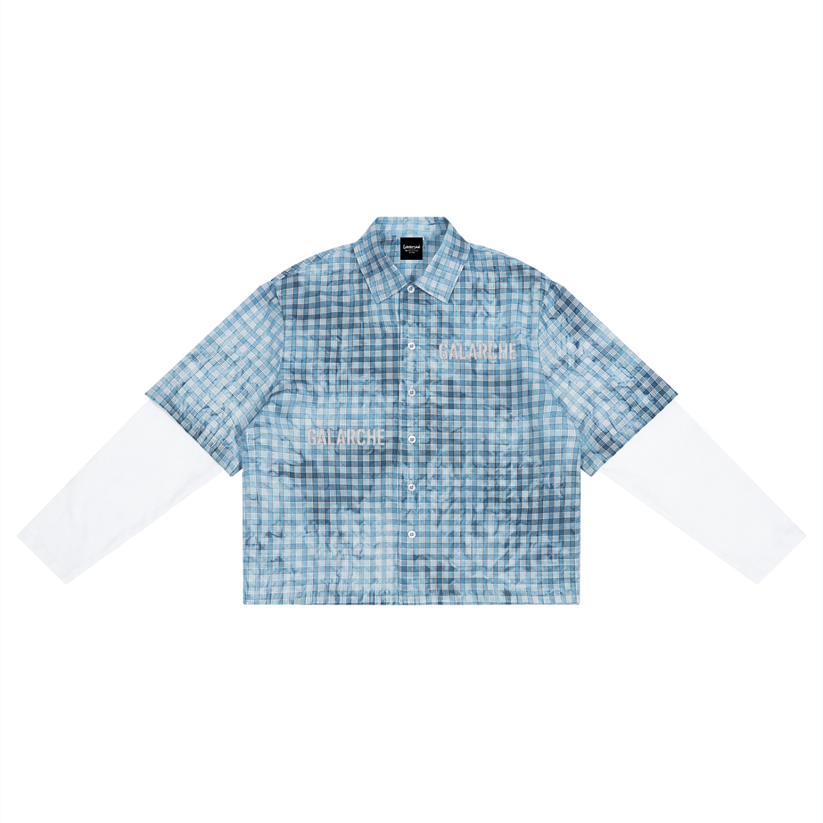 Galarche Vintage Wash Plaid Short Sleeve Shirt