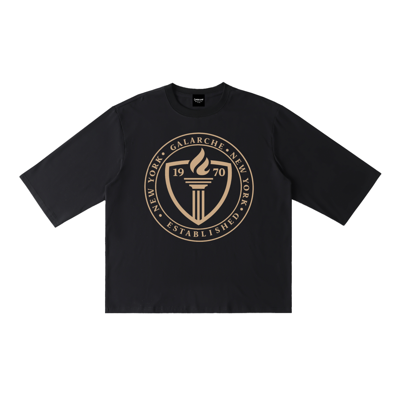 Galarche Stamp Half Sleeve Ribbed T-Shirt
