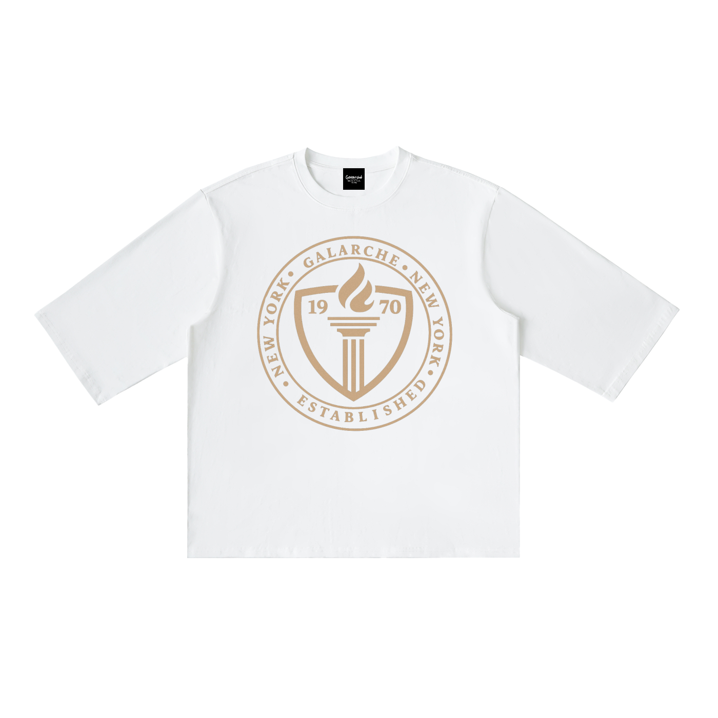 Galarche Stamp Half Sleeve Ribbed T-Shirt