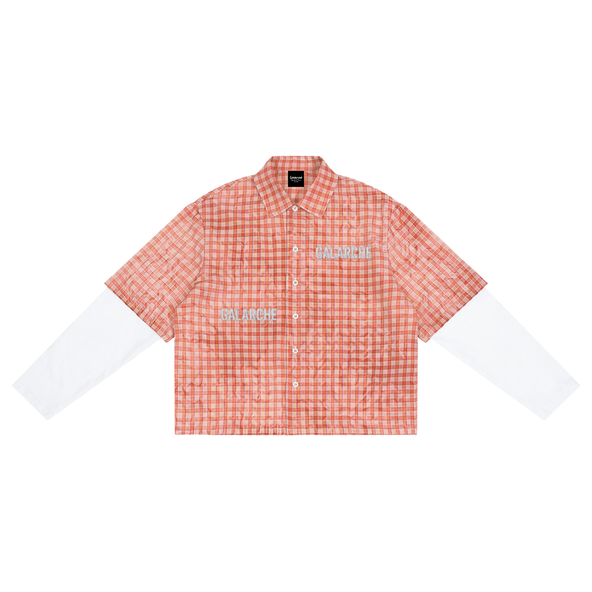 Galarche Vintage Wash Plaid Short Sleeve Shirt