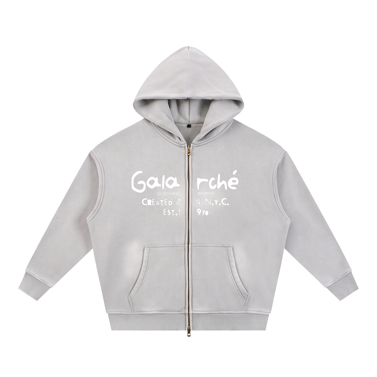 Ice BagBabyXGalarche Two-way Zipper Boxy Fleece Hoodie