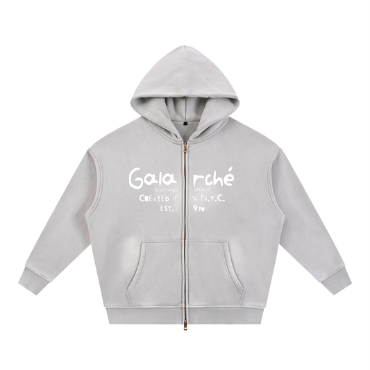 Ice BagBabyXGalarche Two-way Zipper Boxy Fleece Hoodie